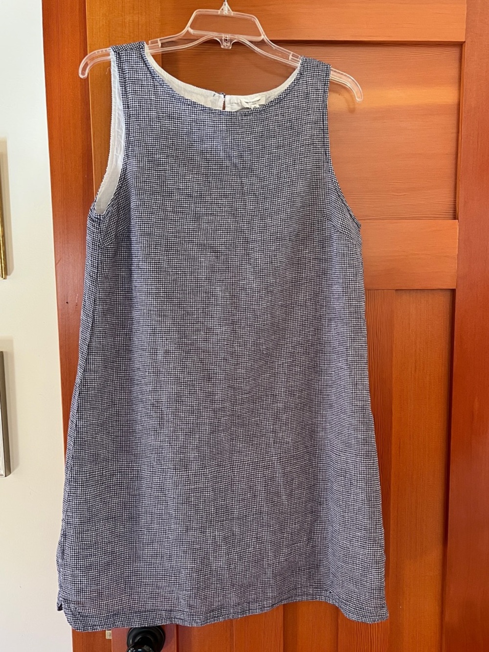 beachlunchlounge Navy and White Checked Sleeveless Mini Dress